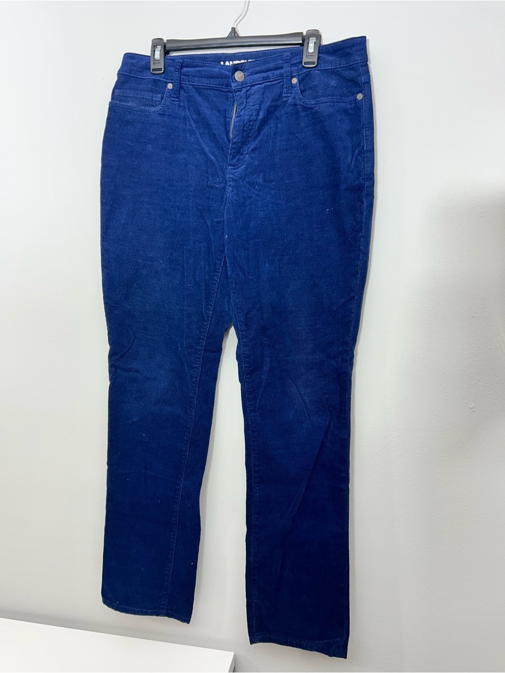 Lands' End Women’s Corduroy Straight Leg Pants in Deep Blue Size 12